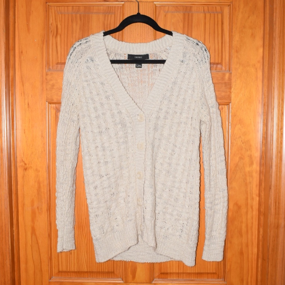Forever 21 Beige Cardigan